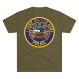 I Town Till I Lie Down Badge Tri-Blend T-Shirt