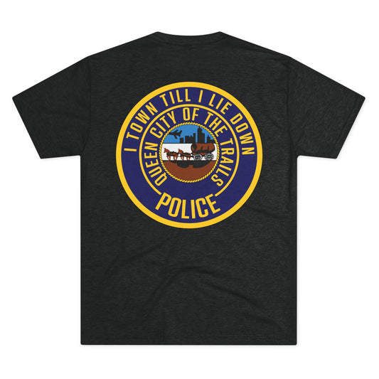 I Town Till I Lie Down Badge Tri-Blend T-Shirt