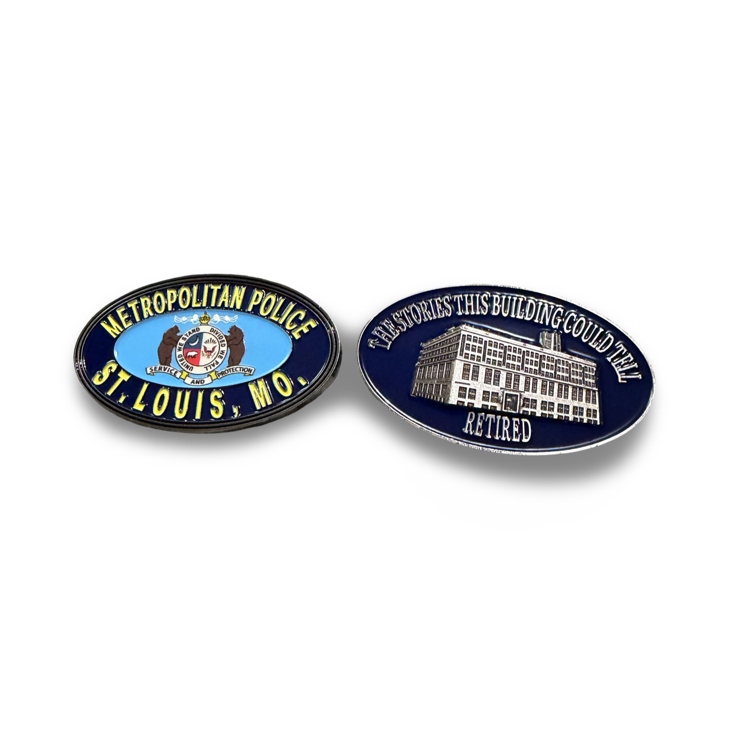 Retiree Challenge Coin Oval Shaped