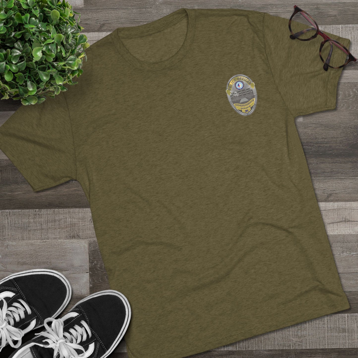 I Town Till I Lie Down Badge Tri-Blend T-Shirt