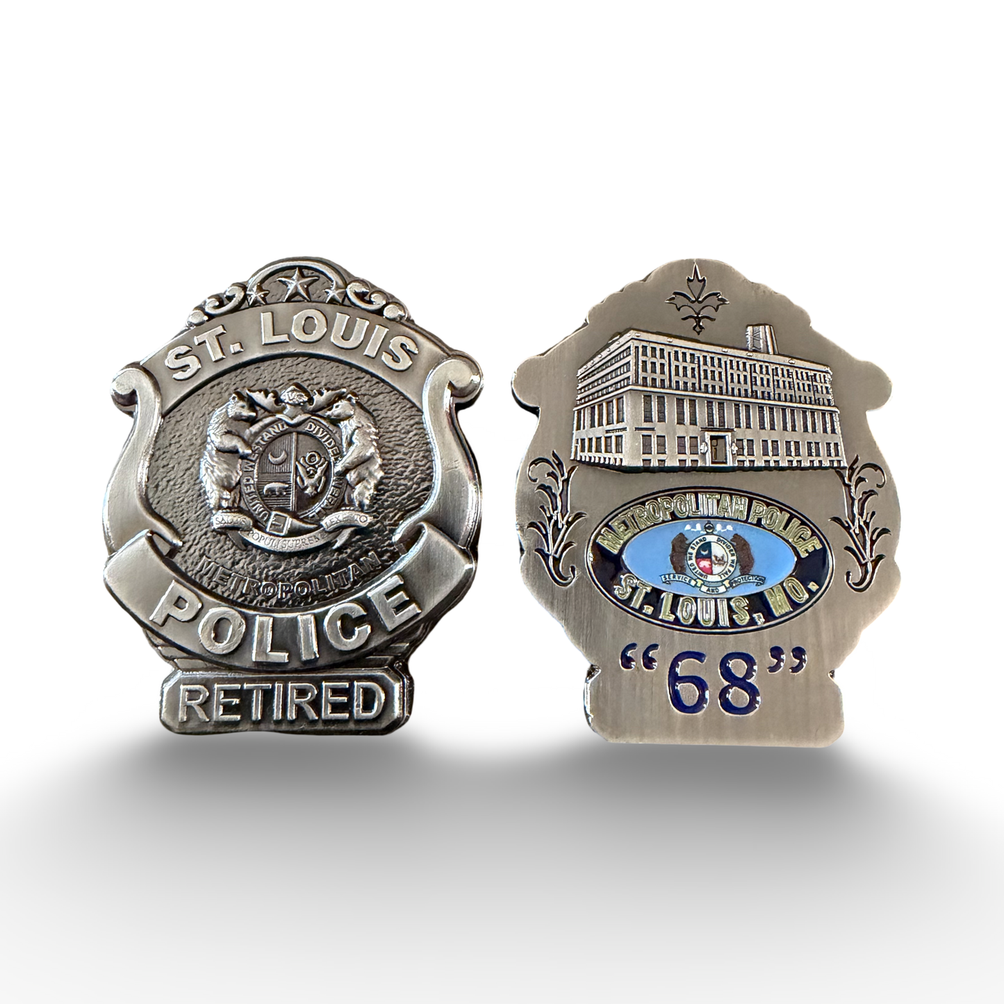 Retiree Challenge Coin Badge Shaped